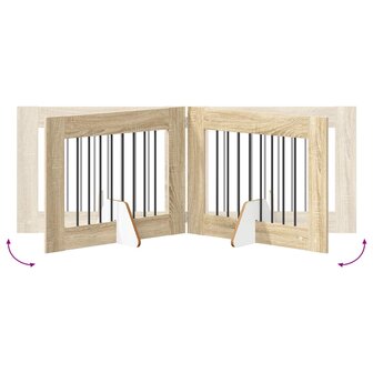Hondenhekje met standaards 2 pcs Sonoma Eiken 80 x 60 cm 8