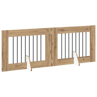 Hondenhekje met standaards 2 pcs Artisanaal eiken 80 x 60 cm 4