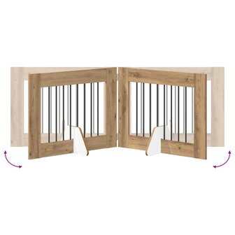 Hondenhekje met standaards 2 pcs Artisanaal eiken 80 x 60 cm 8