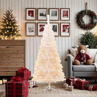 Kunstkerstboom met iriserende uiteinden 180 cm PVC wit 3
