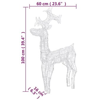 Kerstversiering rendier 2 st 60x16x100 cm acryl 9