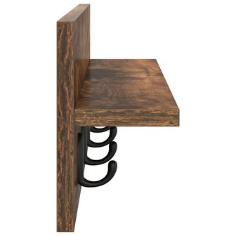 Wandgemonteerde kapstok Gerookt eiken 60 x 10,5 x 18 cm 6