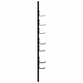 Wandgemonteerde kapstok met opslag Zwart Eiken 30 x 1,5 x 80 cm 6