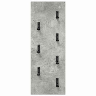 Wandgemonteerde kapstok met opslag Beton Grijs 30 x 1,5 x 80 cm 5