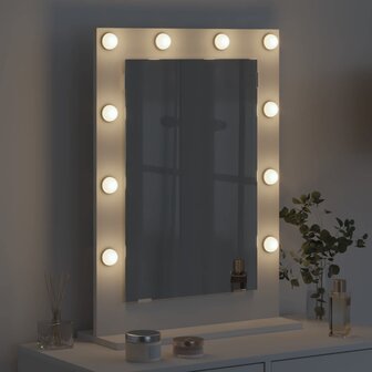 Make-up spiegel Wit 70 x 50 x 18 cm Glas en Hout met Kunststof 3