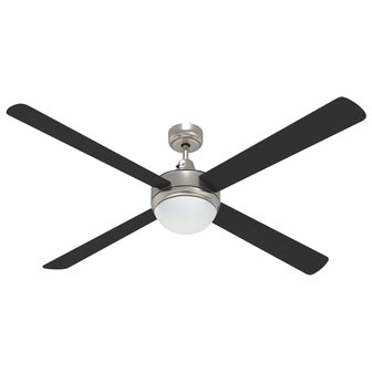 Plafondventilator met licht en afstandsbediening &Oslash; 130 cm Zwart 3
