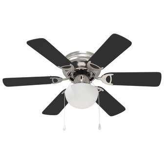Plafondventilator met licht &Oslash; 82 cm Zwart 3