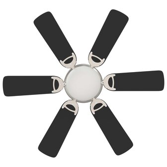 Plafondventilator met licht &Oslash; 82 cm Zwart 5