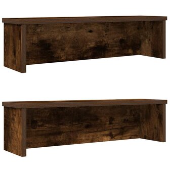 Keukenrekken stapelbaar 2 st 60x15x16 cm gerookt eikenkleurig 1