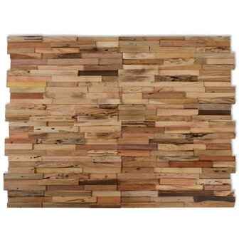Wandpanelen 10 st 1,03 m&sup2; hergebruikt teakhout 2