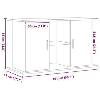 Aquariumstandaard Artisan Eikenhout 101x41x58 cm Bewerkt Hout 10