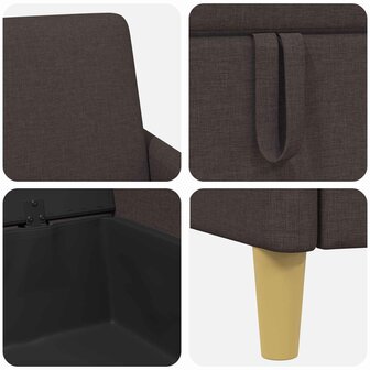 Bank met opslag Donkerbruin 72 x 78 x 87 cm Polyester 7