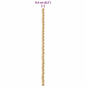 Boottouw 50 m 0.4 Naturel PP 7