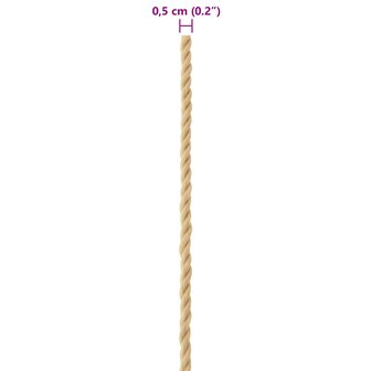 Boottouw 25 m 0.5 Naturel PP 7