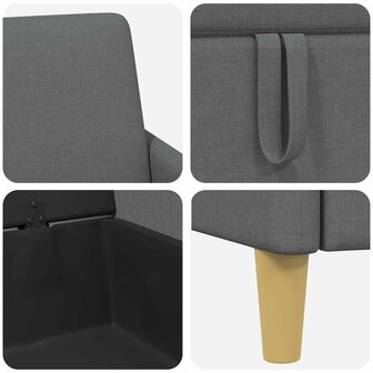 Bankenset met opbergruimte 2 pcs Donkergrijs Polyester 6