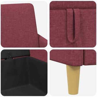 Bankenset met opbergruimte 2 pcs Wijnrood Polyester 6