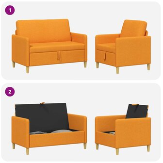Bankenset met opbergruimte 2 pcs Donkergeel Polyester 7