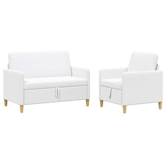 Bankenset met opbergruimte 2 pcs Wit Polyester 2