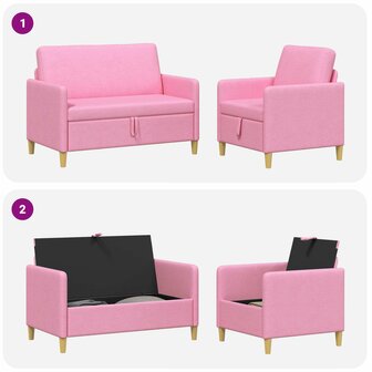 Bankenset met opbergruimte 2 pcs Roze Polyester 7