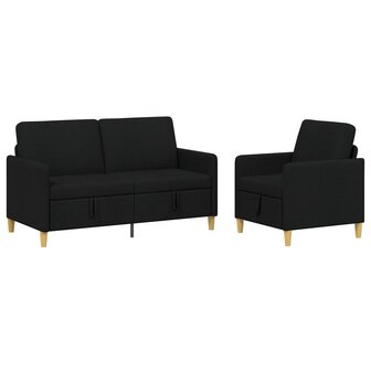 Bankenset met opbergruimte 2 pcs Zwart Polyester 2