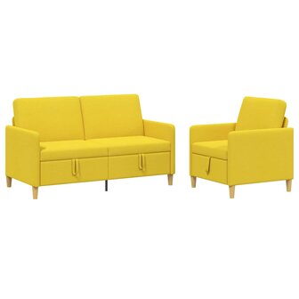 Bankenset met opbergruimte 2 pcs Lichtgeel Polyester 2