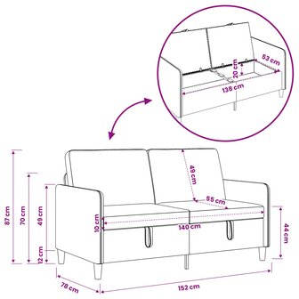 Bankenset met opbergruimte 2 pcs Wit Polyester 6