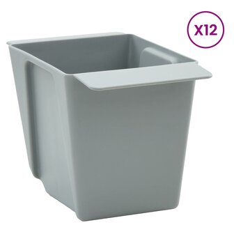 Bloembakken voor Euro-pallets 12 pcs Lichtgrijs 14 x 9 x 9,5 cm 3
