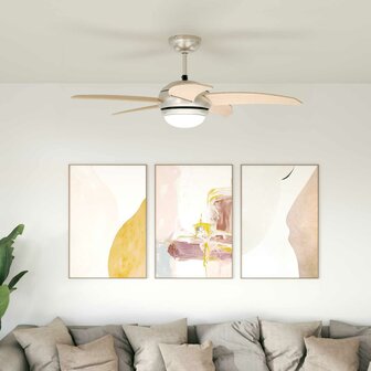 Plafondventilator met licht en afstandsbediening &Oslash; 110 cm 1