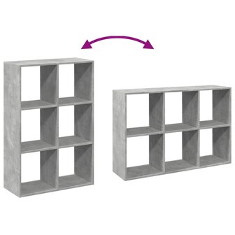 Kamerscherm / boekenkast 69,5x29x103,5 cm hout betongrijs 9