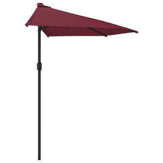 Balkonparasol half aluminium paal 270x144x222 cm bordeauxrood 4