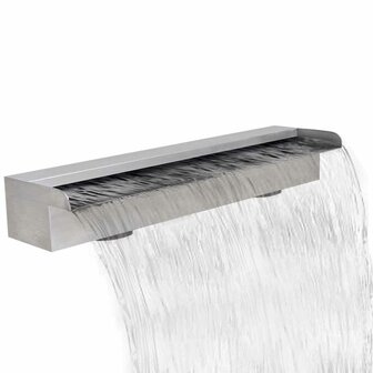 Zwembadwaterval rechthoekig 60 cm roestvrij staal 1