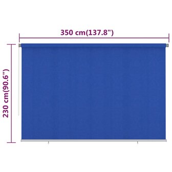 Rolgordijn voor buiten 350x230 cm HDPE blauw 6