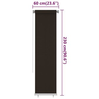Rolgordijn voor buiten 60x230 cm HDPE bruin 6
