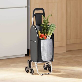 Boodschappentrolley Zwart 39,5 x 33 x 93 cm Oxford stof 1
