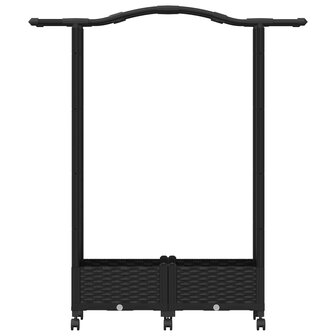 Verhoogde tuinbak met Trellis en Dak Zwart 124 x 40 x 129 cm PP 4