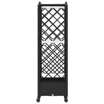 Verhoogde tuinbak met Trellis en Dak Zwart 124 x 40 x 129 cm PP 5