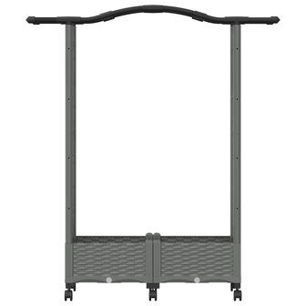 Verhoogde tuinbak met Trellis en Dak Lichtgrijs 124 x 40 x 129 cm PP 4