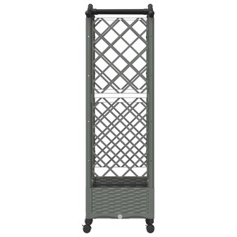 Verhoogde tuinbak met Trellis en Dak Lichtgrijs 124 x 40 x 129 cm PP 5