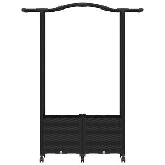 Verhoogde tuinbak met Trellis en Dak Zwart 125 x 40 x 144 cm PP 4