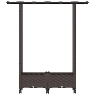Verhoogde tuinbak met Trellis en Dak Bruin 122,5 x 40 x 127 cm PP 4