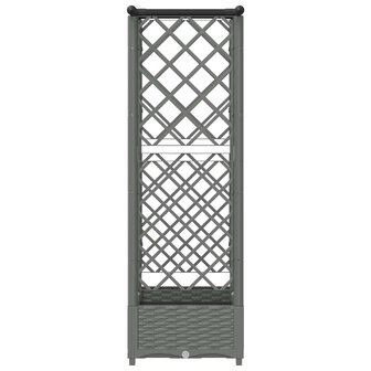 Verhoogde tuinbak met Trellis en Dak Lichtgrijs 122,5 x 40 x 121 cm 5