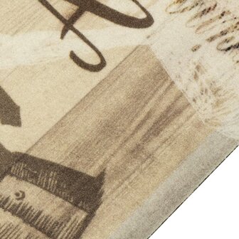 Keukenmat wasbaar koffieprint 45x150 cm fluweel bruin 3