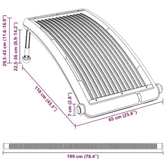 Zwembadverwarmingspaneel solar gebogen 110x65 cm 12