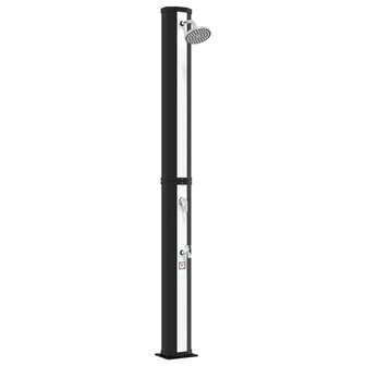 Zonnedouche met douchekop en kraan 40 L, zwart en zilver 2
