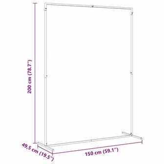 Trouwrand Wit 150 x 49,5 x 200 cm Staal 9