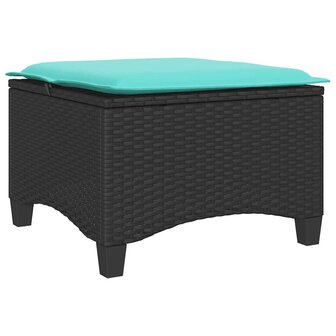 Tuinkrukken met kussens 2 st 55x55x36 cm poly rattan zwart 6