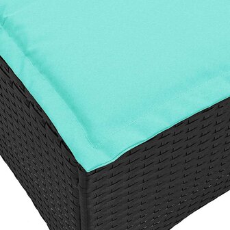 Tuinkrukken met kussens 2 st 55x55x36 cm poly rattan zwart 7