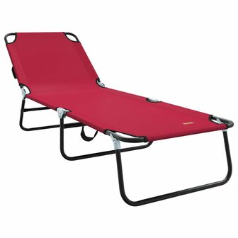 Opvouwbare zonnebed Rood 188 x 57 x 86,5 cm Polyester 2