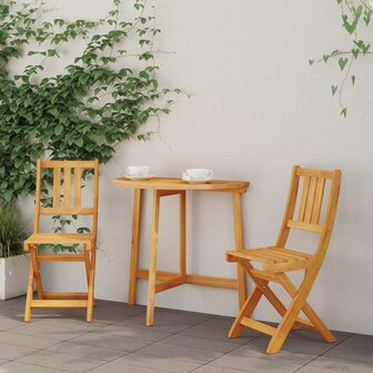 Bistrostoelen voor buiten met kussen 2 pcs Massief Acaciahout 1