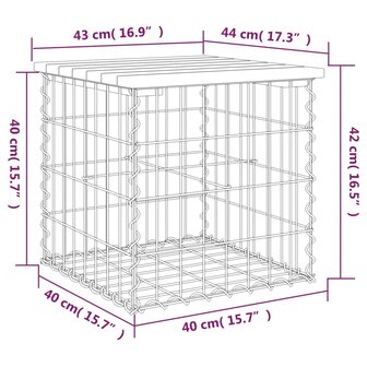 Tuinbank schanskorfontwerp 43x44x42 cm massief grenenhout 8